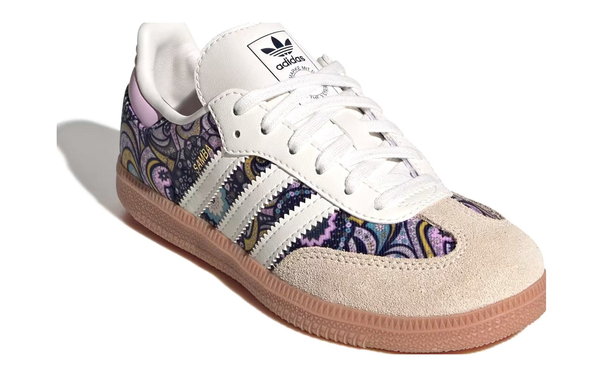 Samba OG Kids x Liberty London "Core White / Orchid Fusion"