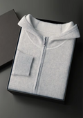 Premium Cashmere Two-Tone Zipper Hoodie