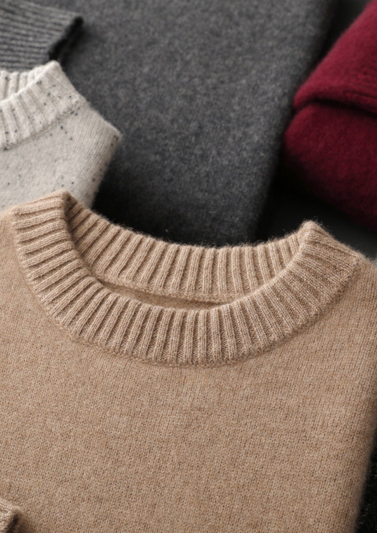 Pure Cashmere White Nepped Essential Crewneck