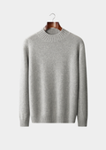 Pure Cashmere Light Gray Mockneck Sweater
