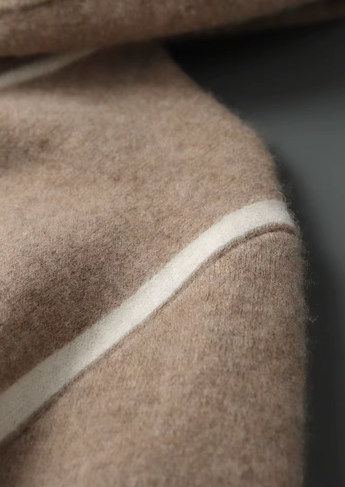 Premium Cashmere Two-Tone Zipper Hoodie