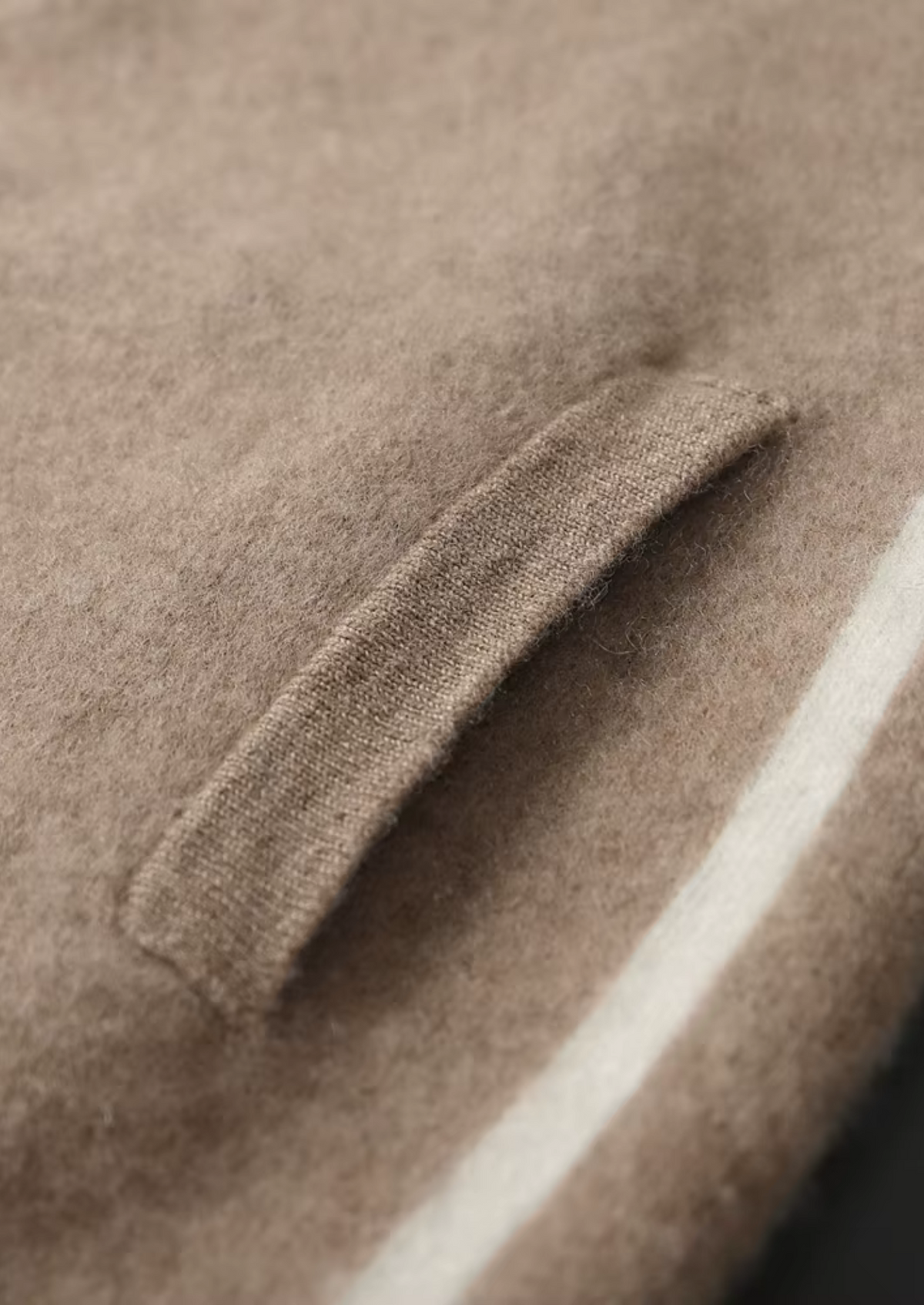 Premium Cashmere Two-Tone Zipper Hoodie