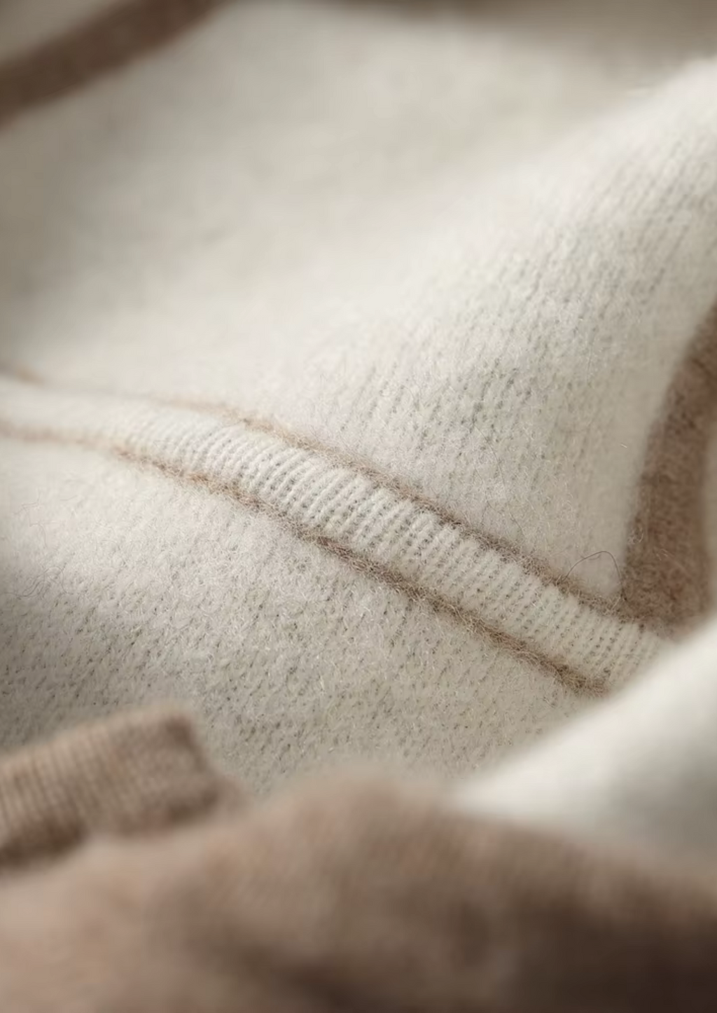Premium Cashmere Two-Tone Zipper Hoodie
