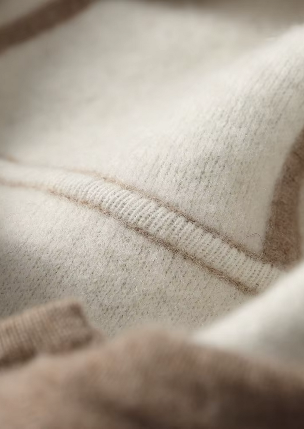 Premium Cashmere Two-Tone Zipper Hoodie