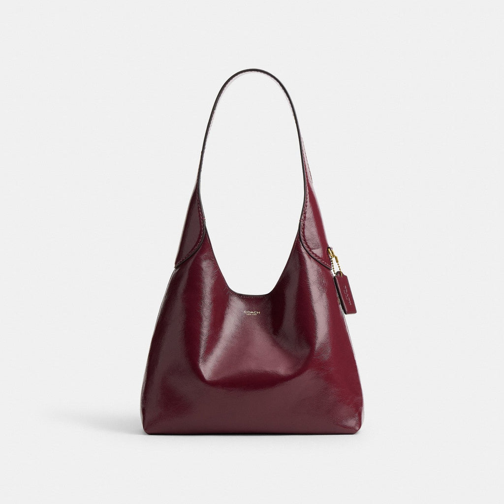 Coach Brooklyn Shoulder Bag 28 - Leather Brass Dark Cherry