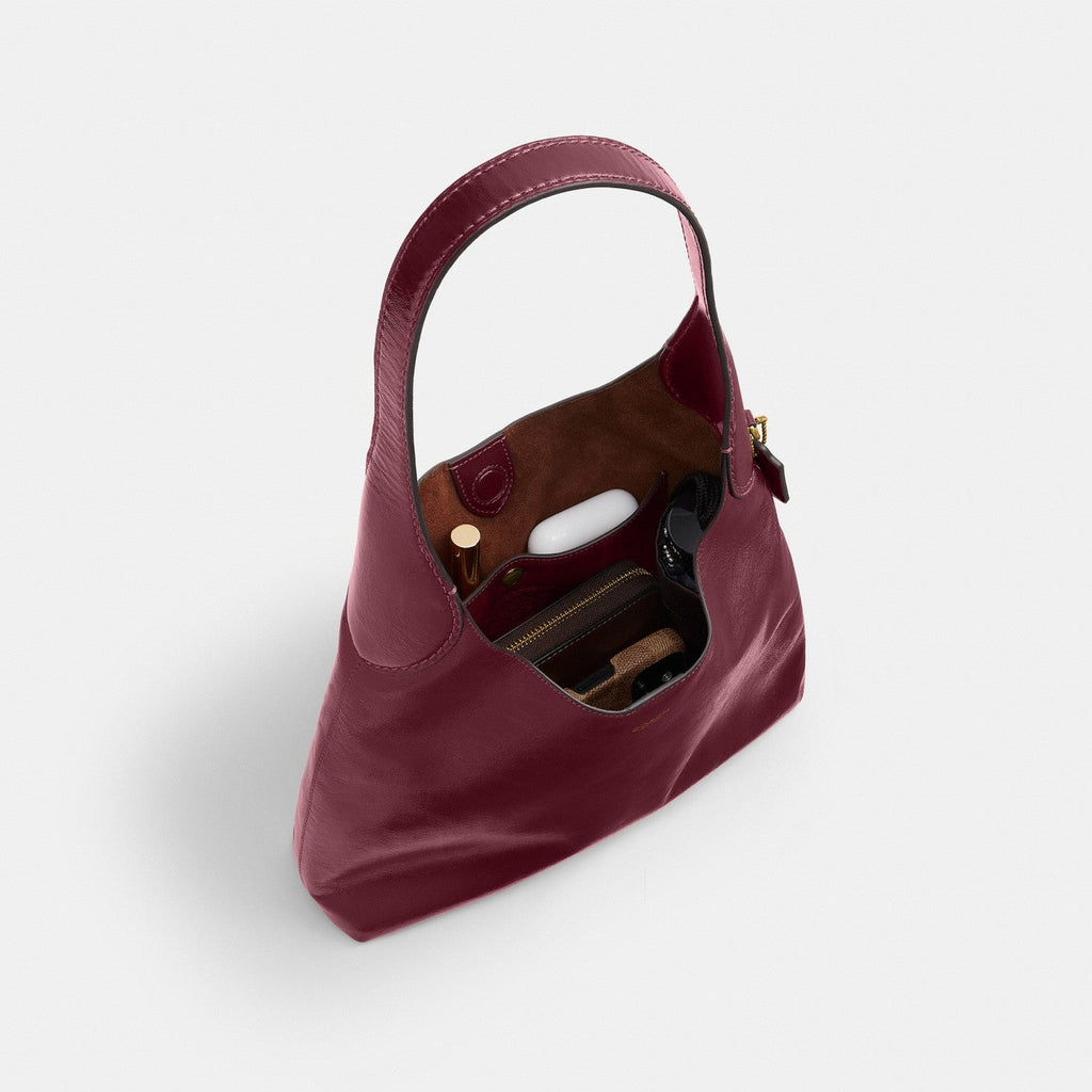 Coach Brooklyn Shoulder Bag 28 - Leather Brass Dark Cherry