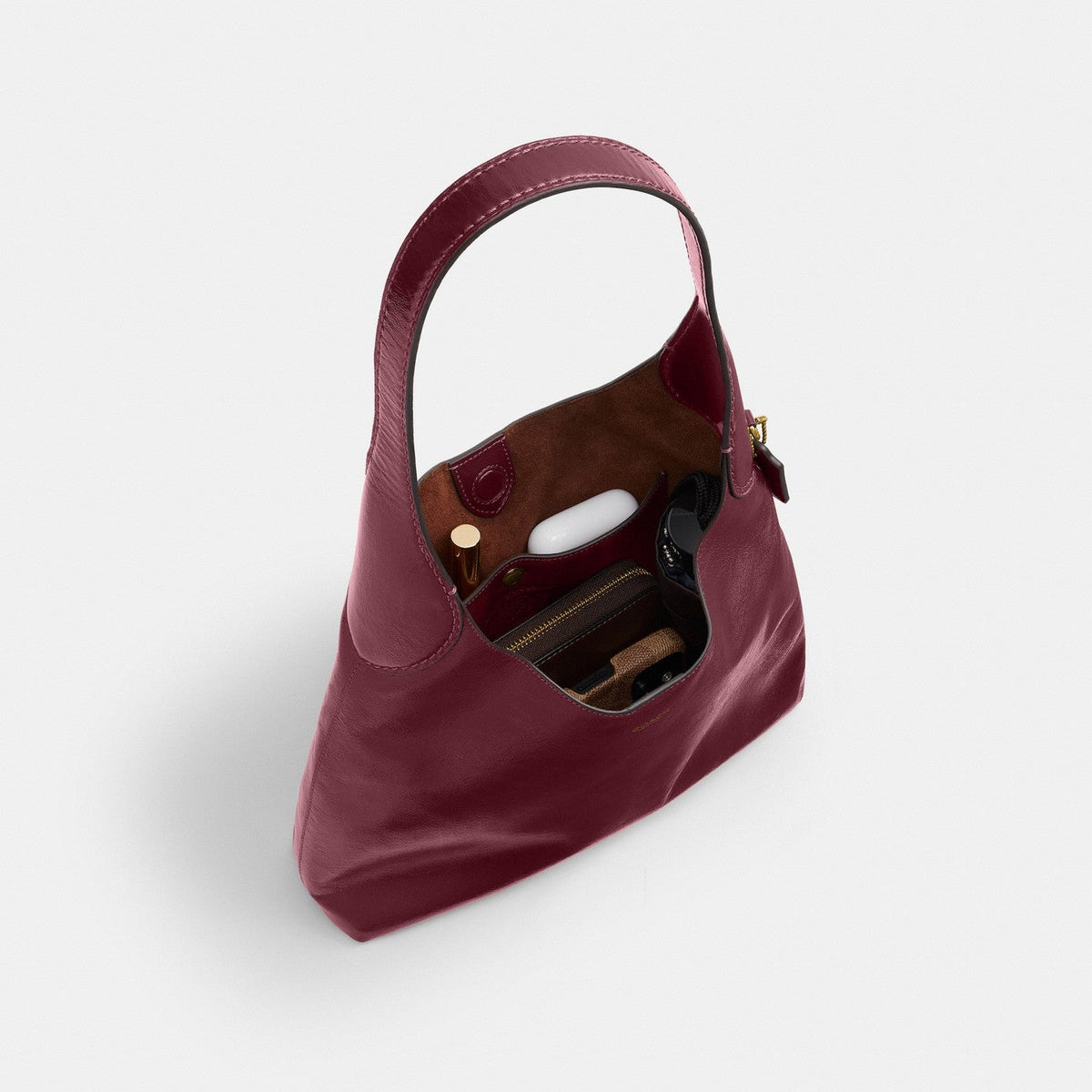 Coach Brooklyn Shoulder Bag 28 - Leather Brass Dark Cherry
