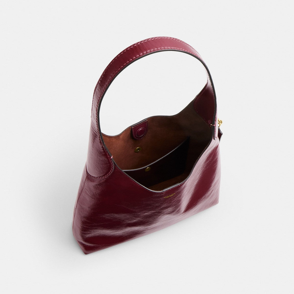 Coach Brooklyn Shoulder Bag 28 - Leather Brass Dark Cherry
