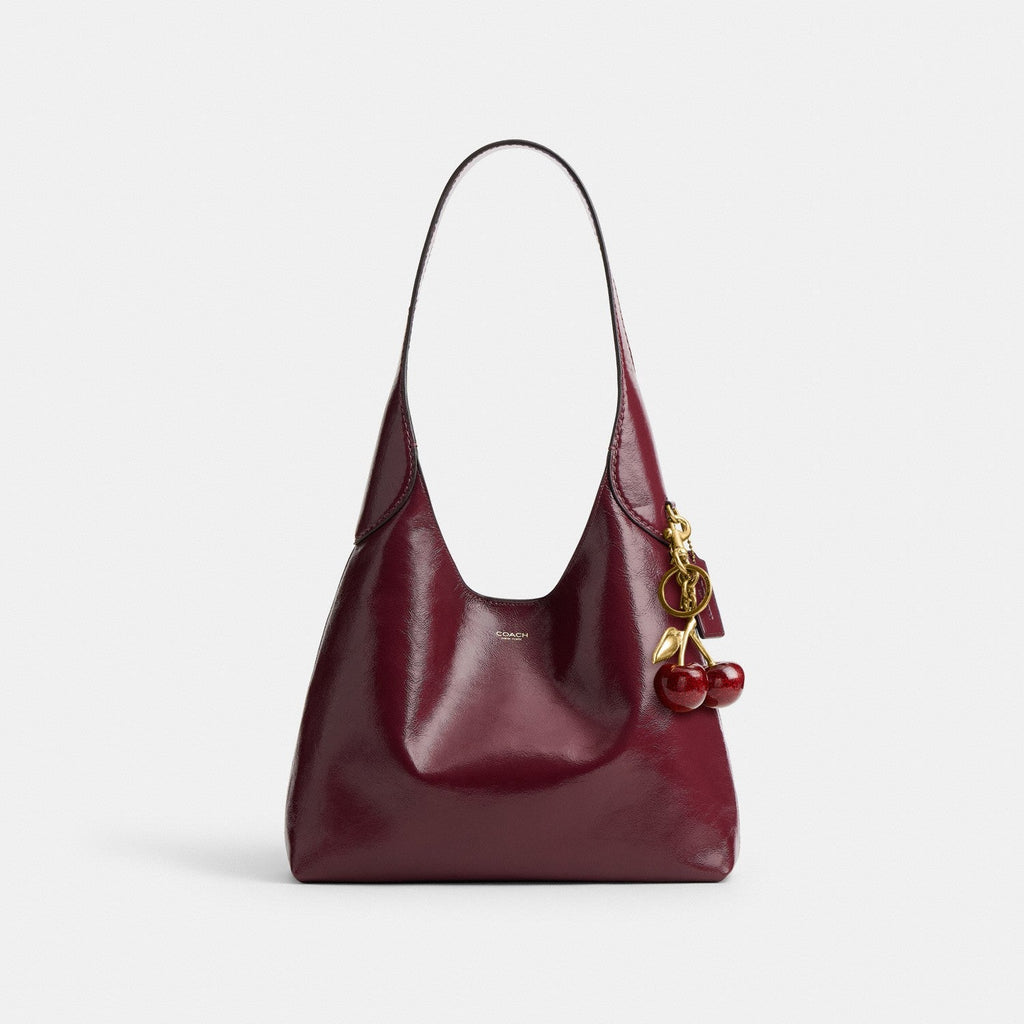 Coach Brooklyn Shoulder Bag 28 - Leather Brass Dark Cherry