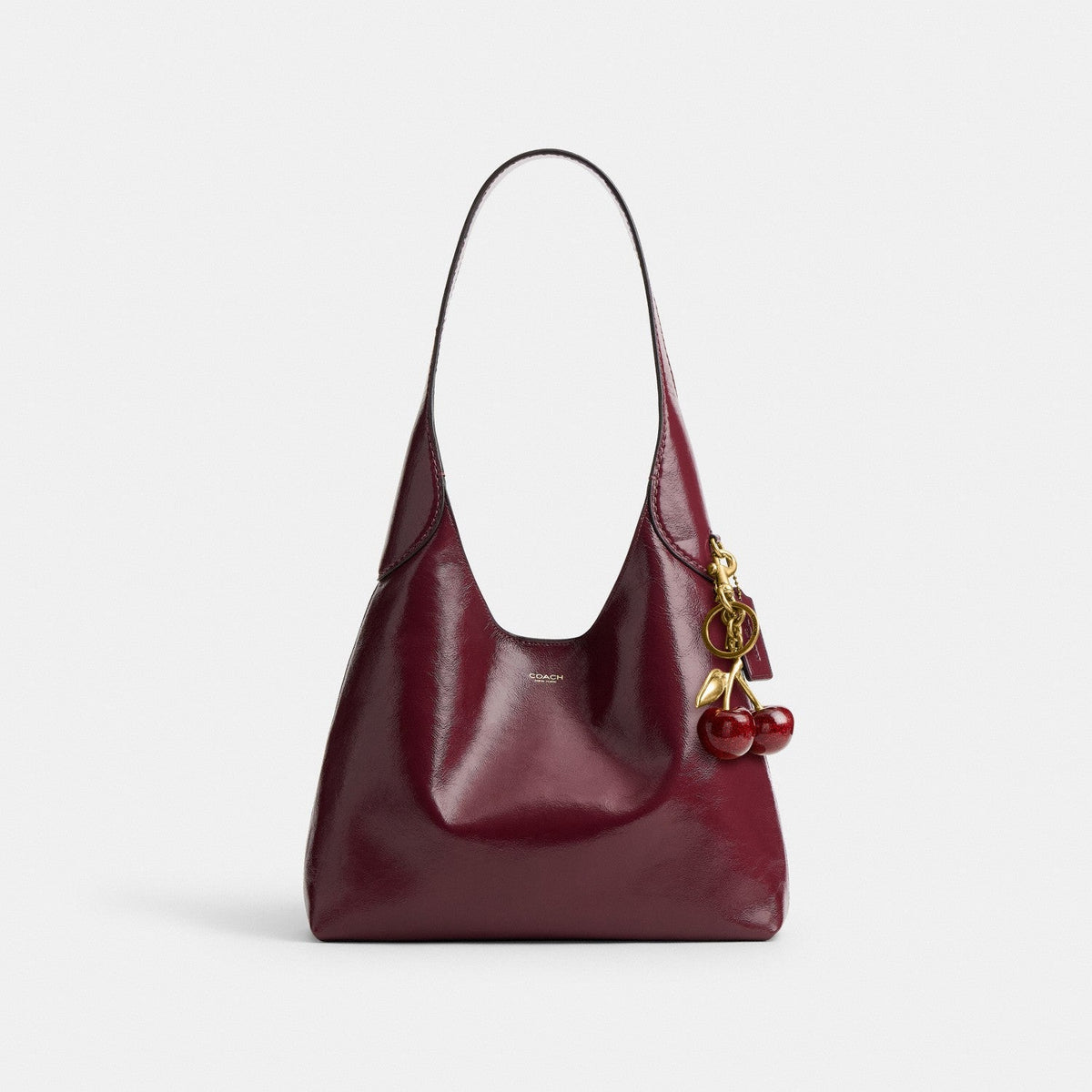 Coach Brooklyn Shoulder Bag 28 - Leather Brass Dark Cherry