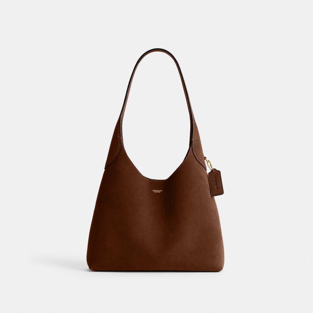 Coach Brooklyn Shoulder Bag 39 - Suede Brass Dark Chocolate