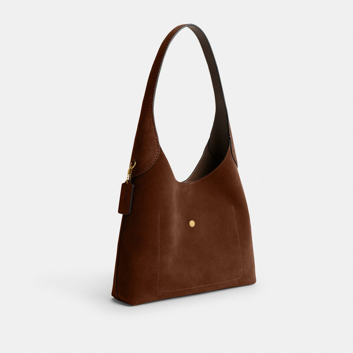 Coach Brooklyn Shoulder Bag 39 - Suede Brass Dark Chocolate