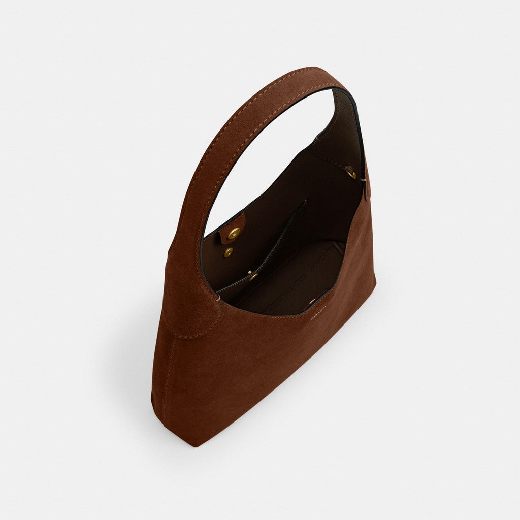 Coach Brooklyn Shoulder Bag 39 - Suede Brass Dark Chocolate