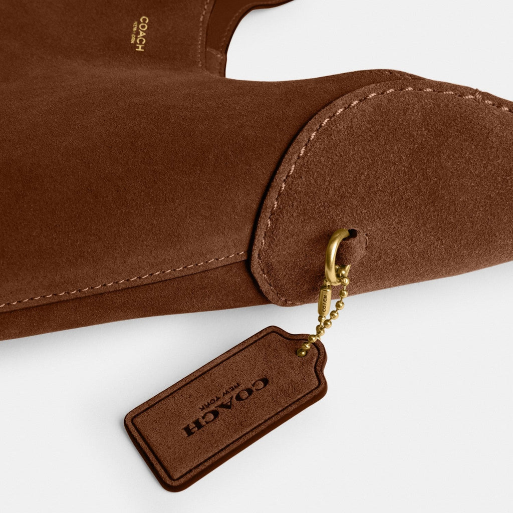 Coach Brooklyn Shoulder Bag 39 - Suede Brass Dark Chocolate