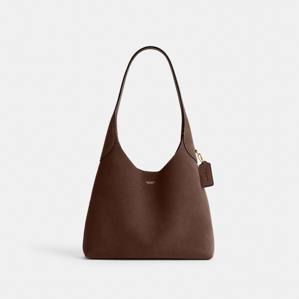 Coach Brooklyn Shoulder Bag 39 - Suede Brass Dark Chocolate