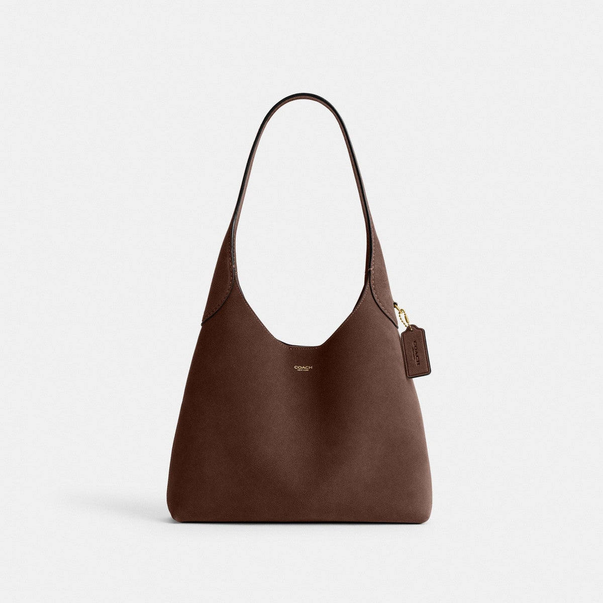 Coach Brooklyn Shoulder Bag 39 - Suede Brass Dark Chocolate