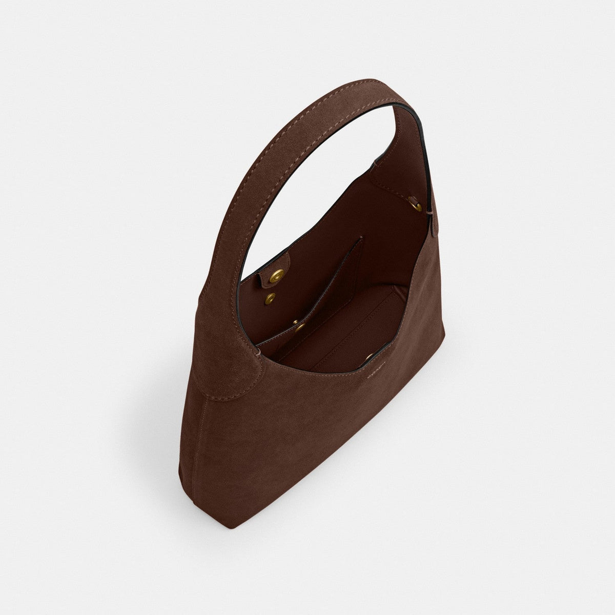Coach Brooklyn Shoulder Bag 39 - Suede Brass Dark Chocolate