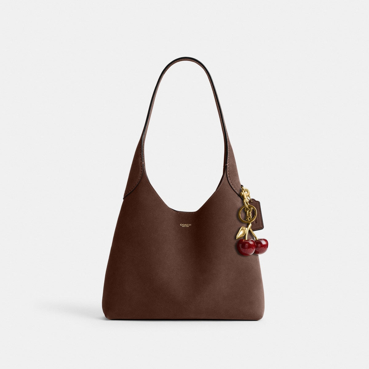 Coach Brooklyn Shoulder Bag 39 - Suede Brass Dark Chocolate