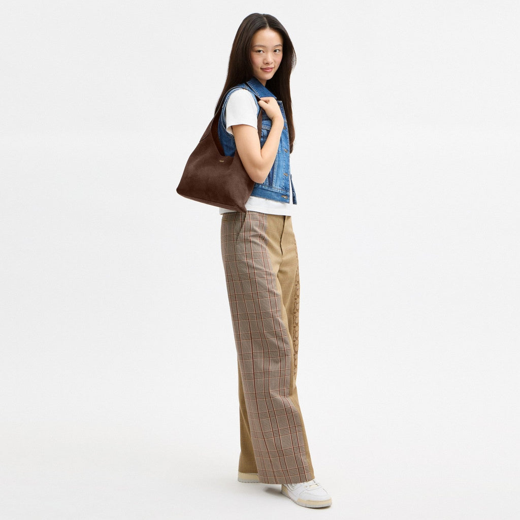 Coach Brooklyn Shoulder Bag 39 - Suede Brass Dark Chocolate
