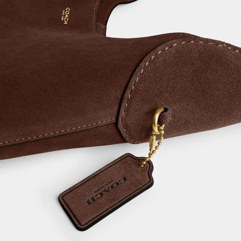 Coach Brooklyn Shoulder Bag 39 - Suede Brass Dark Chocolate