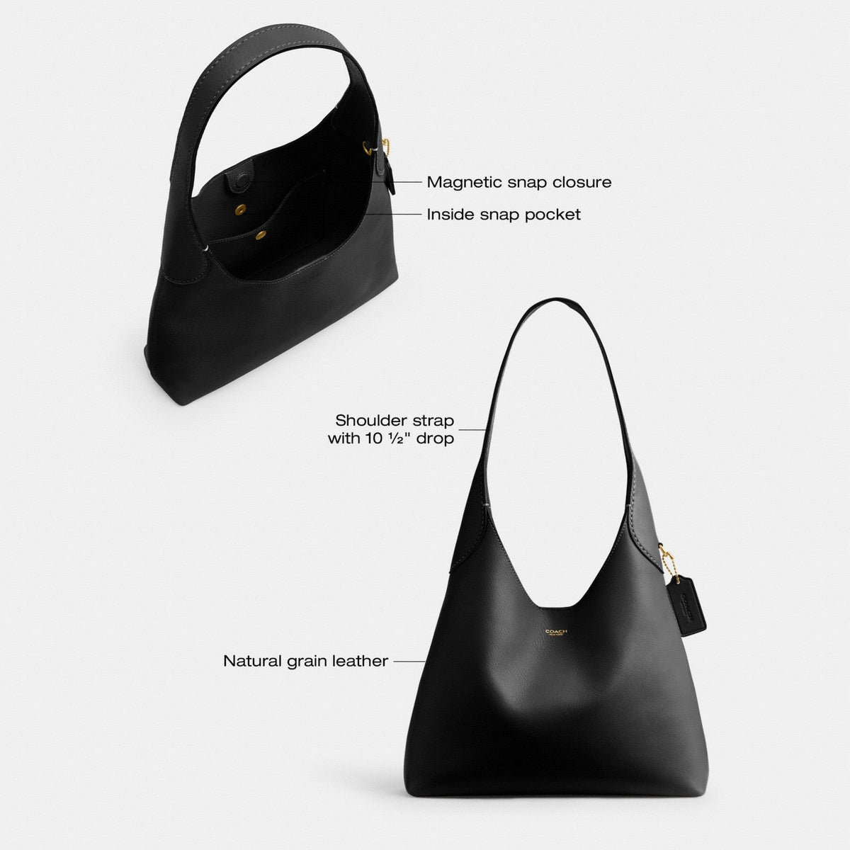 Coach Brooklyn Shoulder Bag 39 - Suede Brass Dark Chocolate