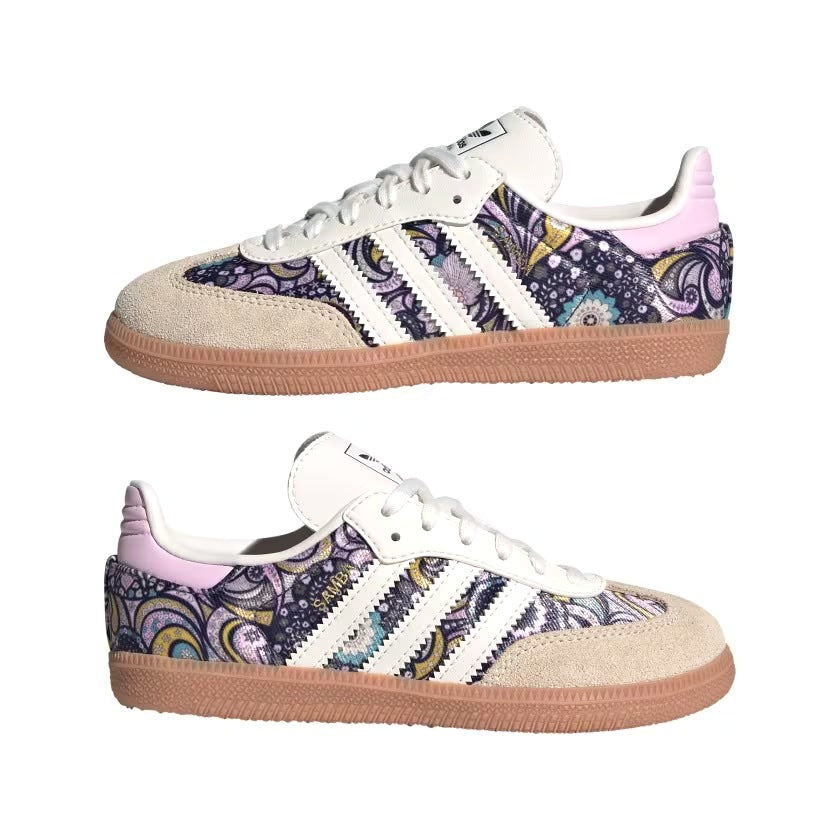 Samba OG Kids x Liberty London "Core White / Orchid Fusion"